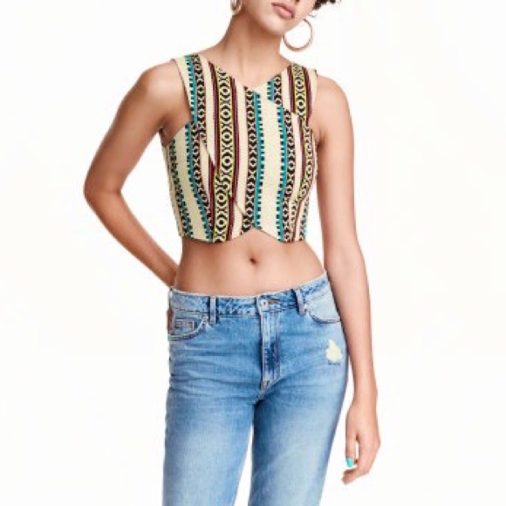 🌈 BoHo cropped festival top H&M Divided